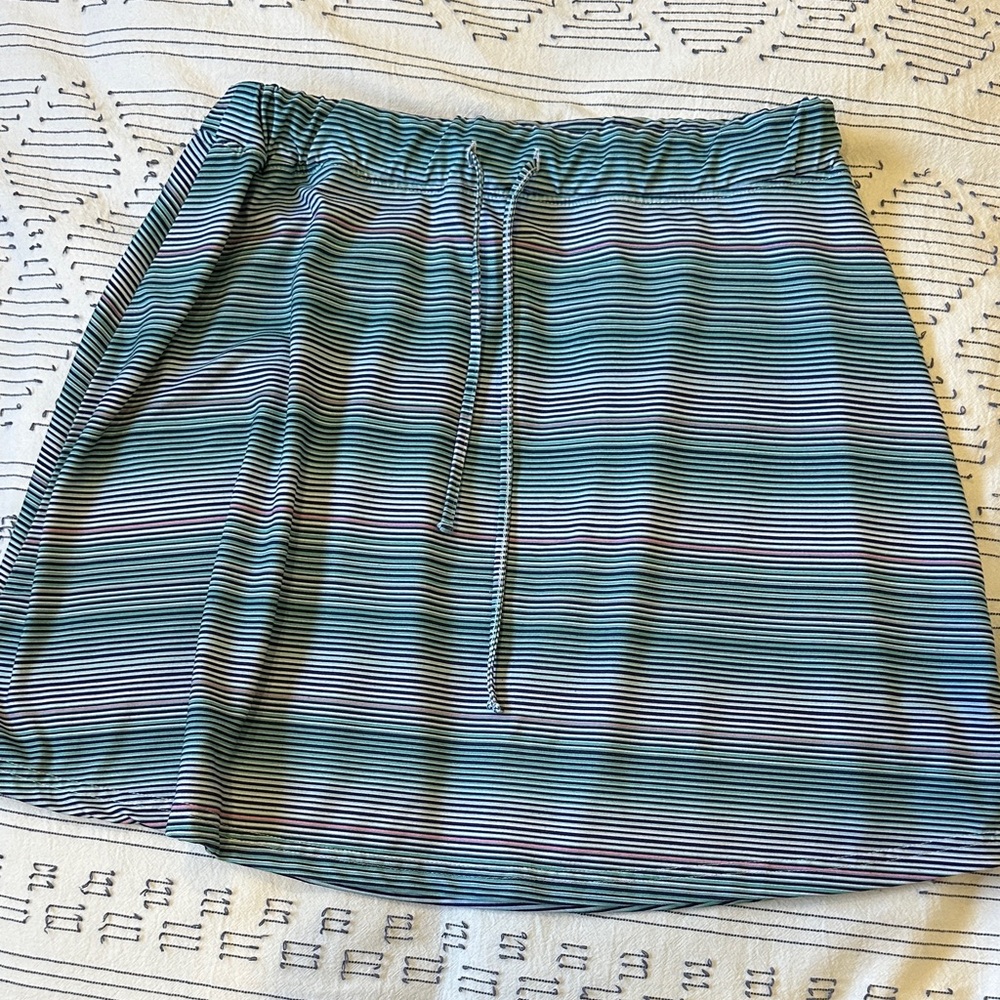 TEHAMA Blue and White Striped Mini Skirt